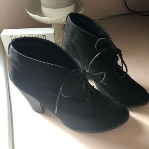 Black suede ankle boots